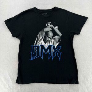 DMX Official Merch Mens Short-sleeve T-Shirt Rap Tee Crewneck Black Size Large